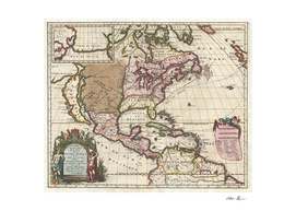 Vintage Map of the Americas (1698)