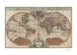 Vintage Map of The World (1691)