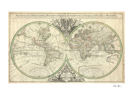 Vintage Map of The World (1691) 2