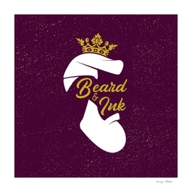 Beard and ink barber logo.
