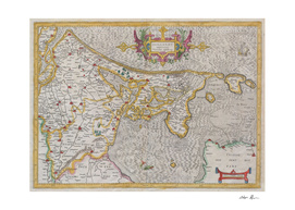 Vintage Map of Holland (1606)