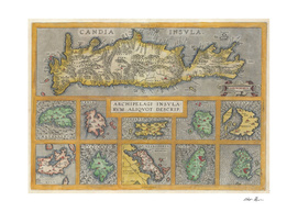 Vintage Map of The Islands of Greece (1584)