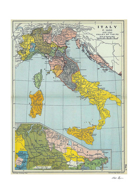 Vintage Map of Italy (1912)