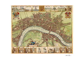 Vintage Map of London England (17th Century)