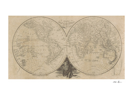 Vintage Map of The World (1811) 2