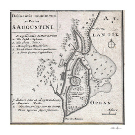 Vintage Map of St Augustine Florida (1737)