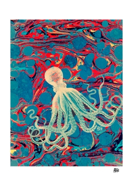 Marbling Paper Octopus Pepe Psyche