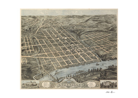 Vintage Pictorial Map of Knoxville Tennessee (1871)