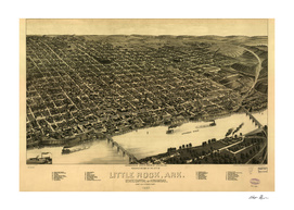 Vintage Pictorial Map of Little Rock Arkansas (1887)