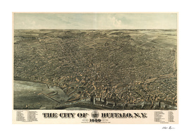 Vintage Pictorial Map of Buffalo New York (1880)