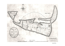 Vintage Map of Nantucket MA (1782)
