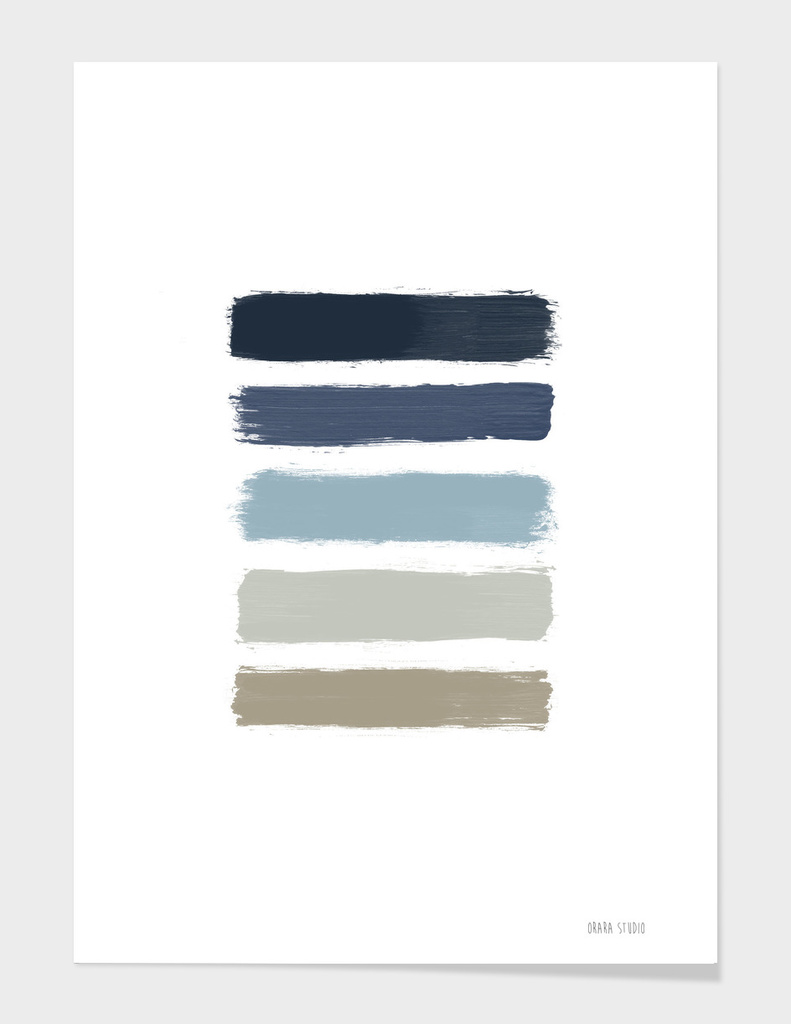 Blue & Taupe Stripes