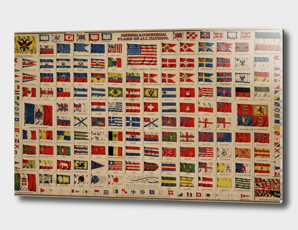 Vintage Flags of The World Illustration (1869)