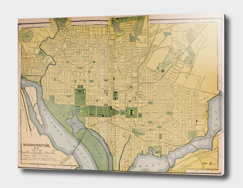 Vintage Map of Washington DC (1905)