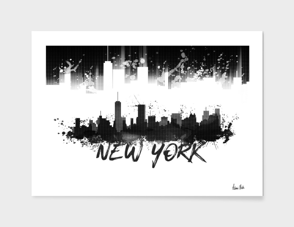 Graphic Art NYC Skyline Splashes | black