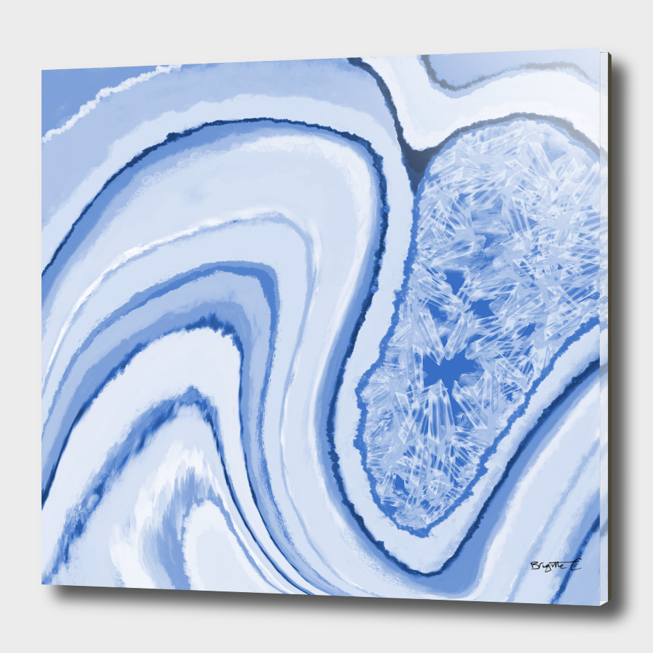 Blue Crystal Watercolor Effect Design