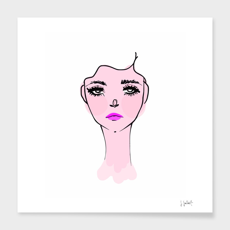 Pink Mood Portrait Illustration