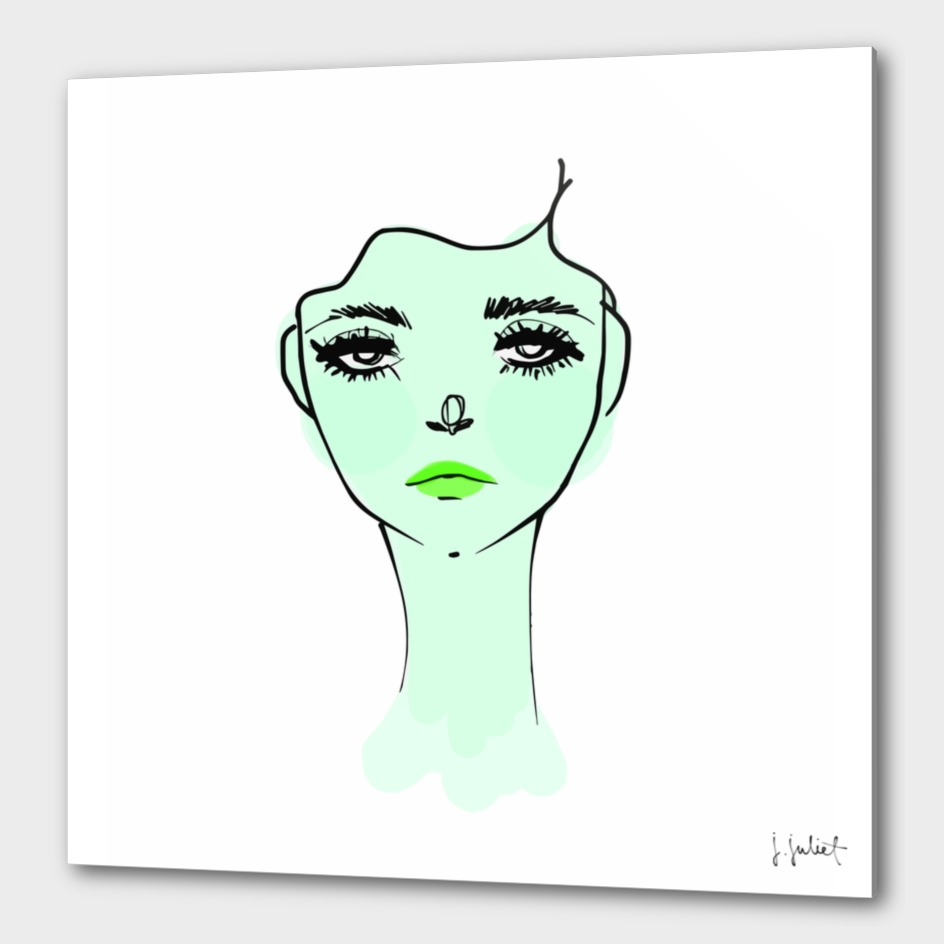 Green Mood Portrait Illustration