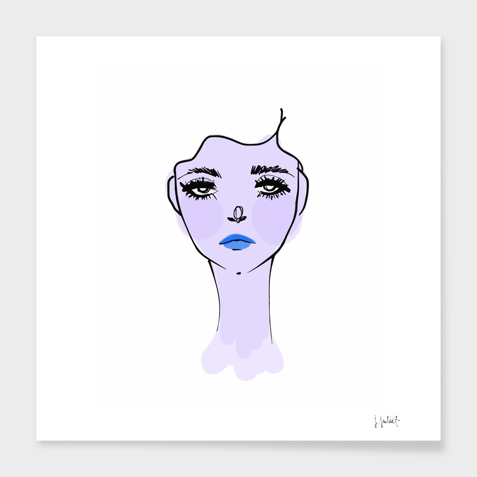 Purple Mood Portrait Illustration