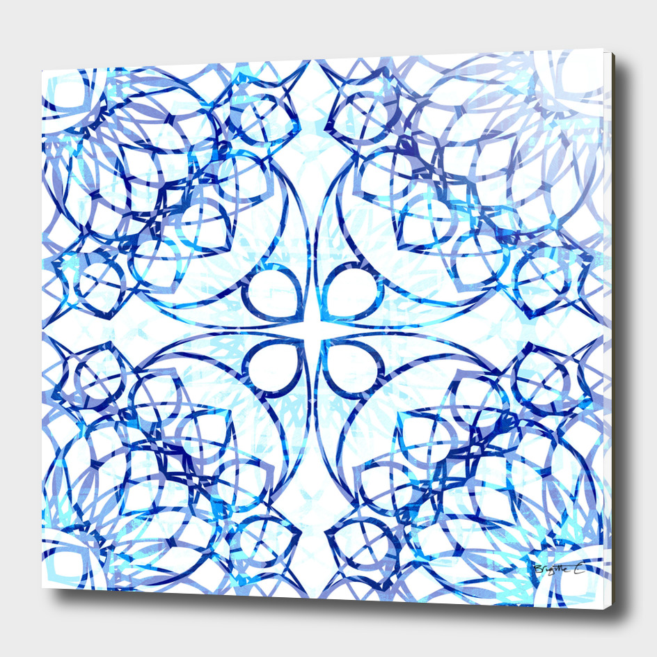 Blue Boho Chic Mandala Pattern