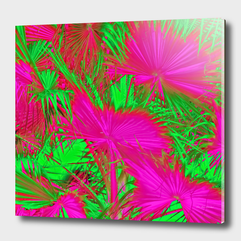 palm leaf texture abstract in pink and green