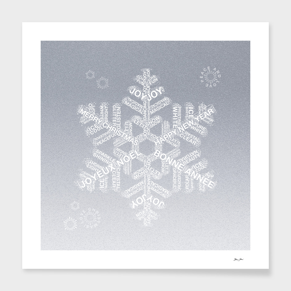 Snowflake Greetings - Ombre Silver Grey