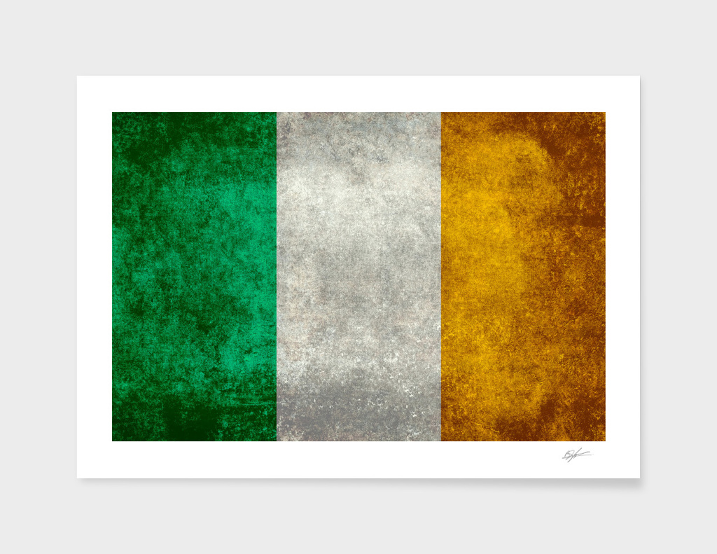 Flag of Ireland in vintage retro