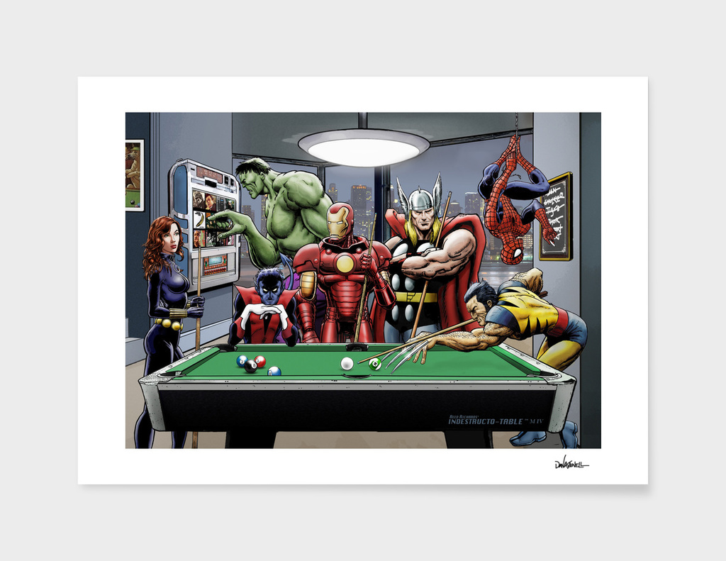 Afterhours: Marvel Superheroes Relax Playing Pool