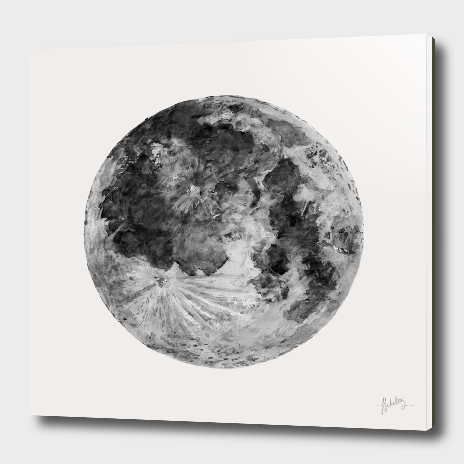 Watercolour Moon (Canvas)