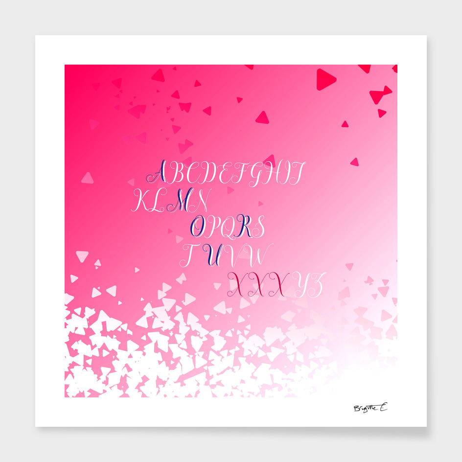 Amour Alphabet Love Rose Pink Glitter Design