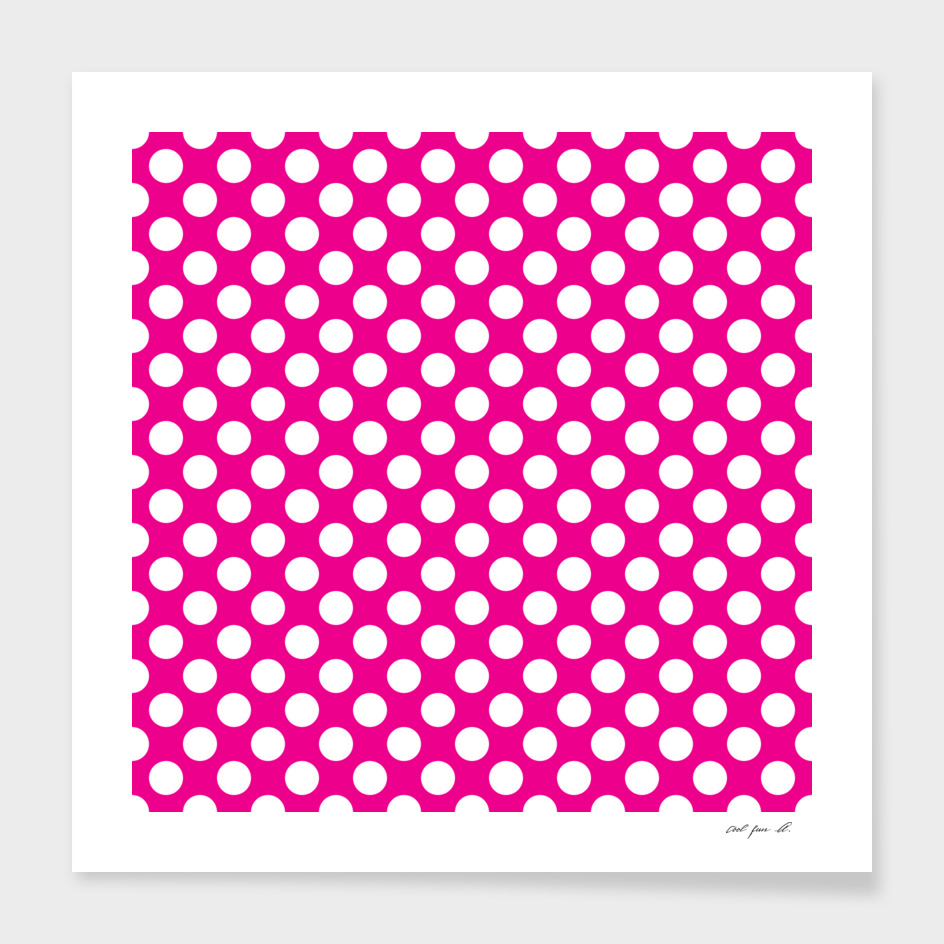 White Polka Dots with Pink Background