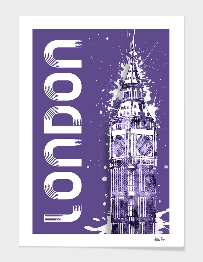 Graphic Art LONDON Big Ben | ultraviolet