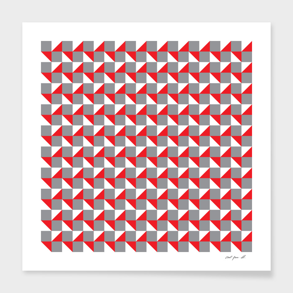 Grey Red and White Geometric Pattern