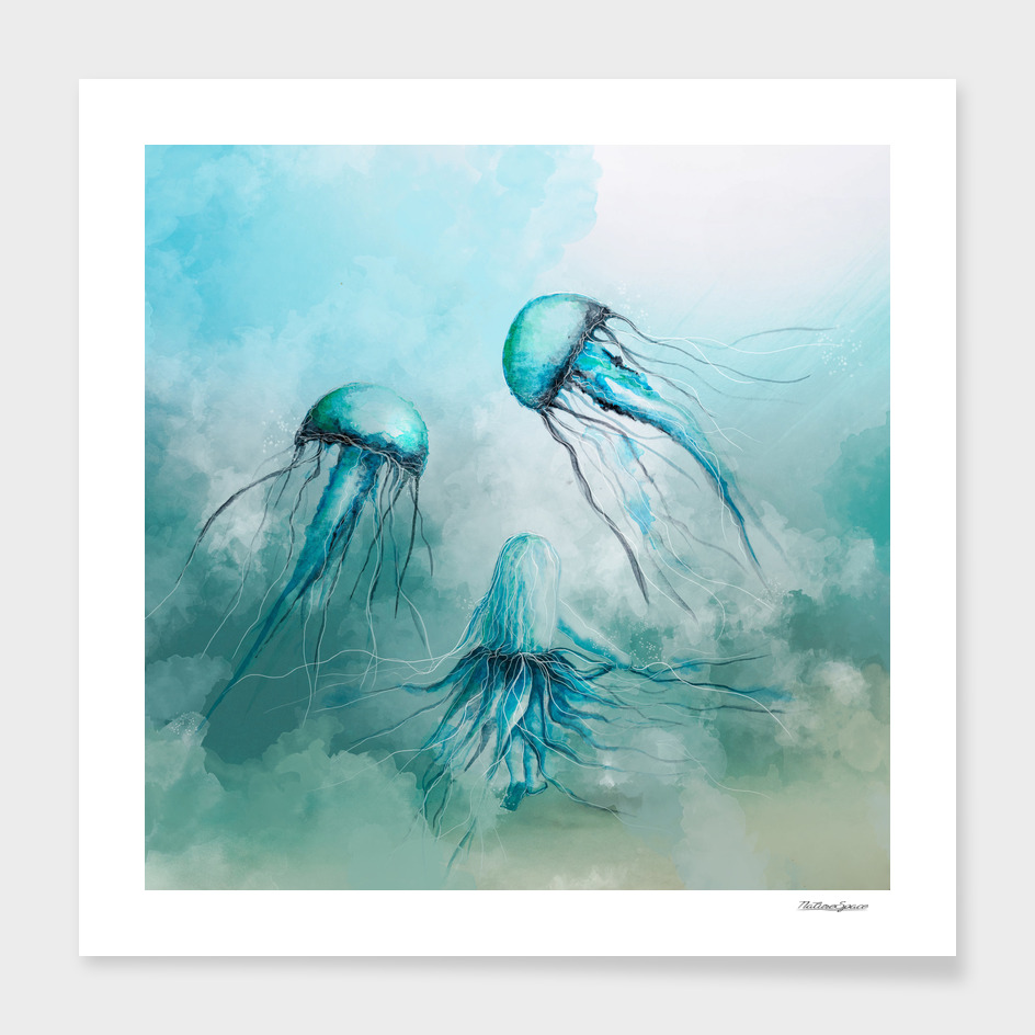 child jellyfish watercolor