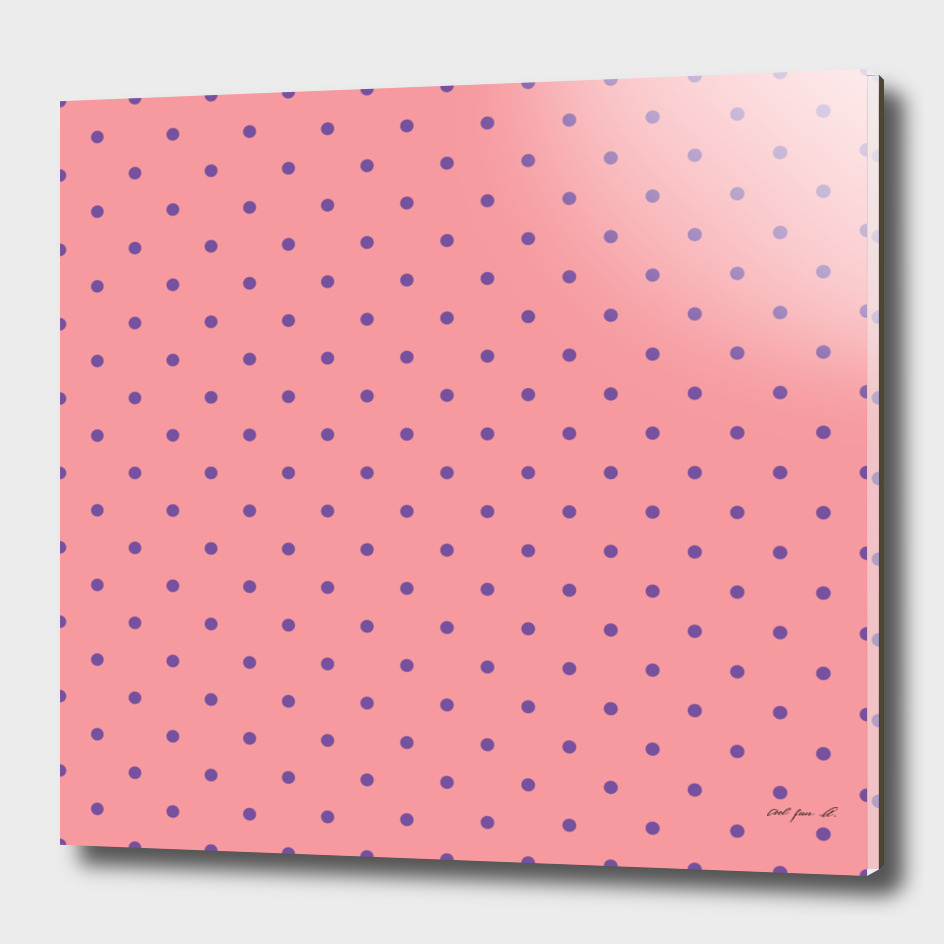 Purple Dots with Coral Pink Background