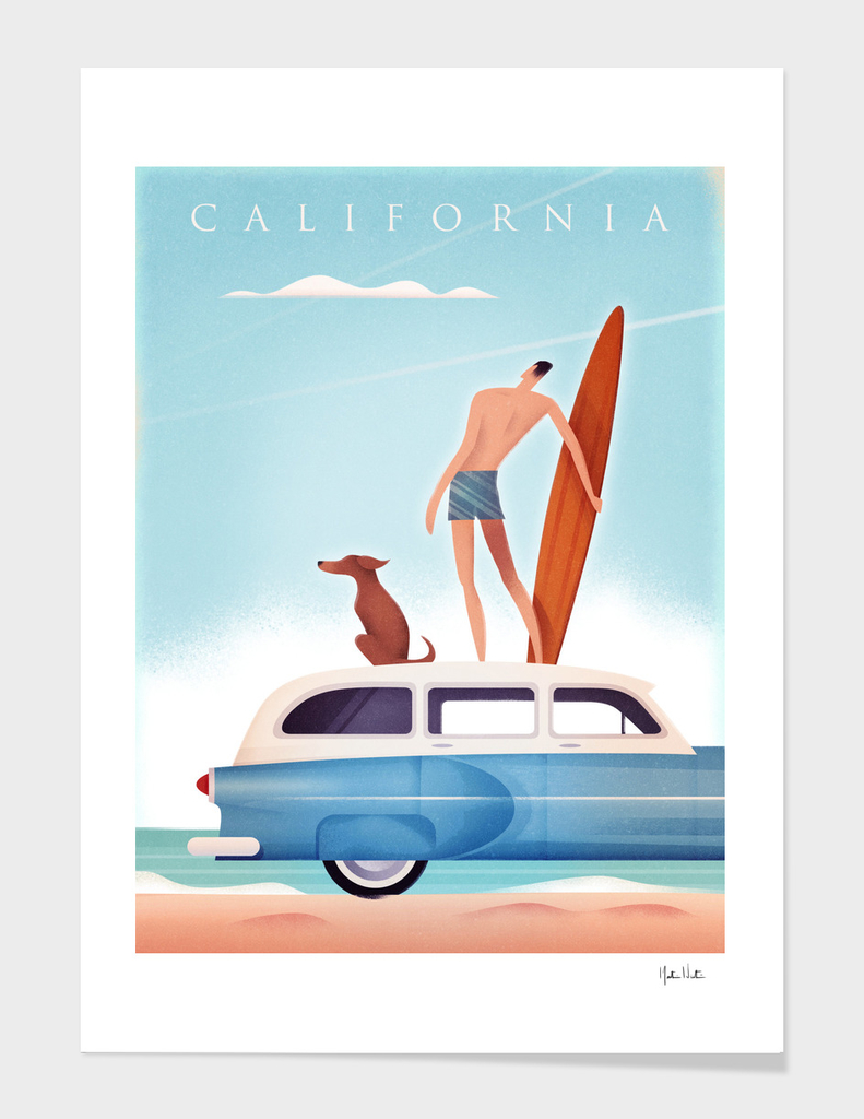 California Vintage Travel Surfing