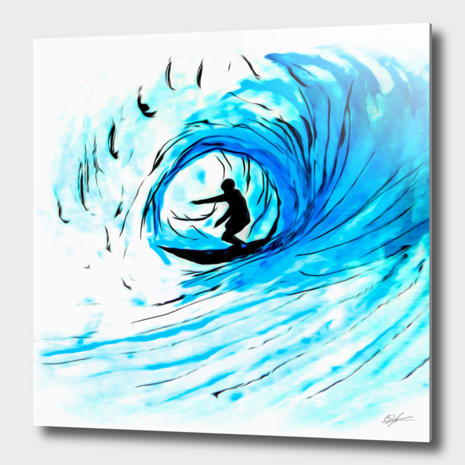 Surfer in blue
