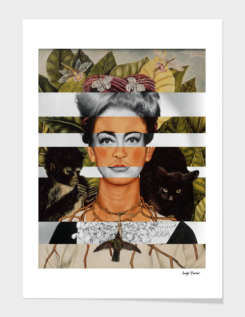 Frida Kahlo Self Portrait with Hummingbird & Joan Crawford