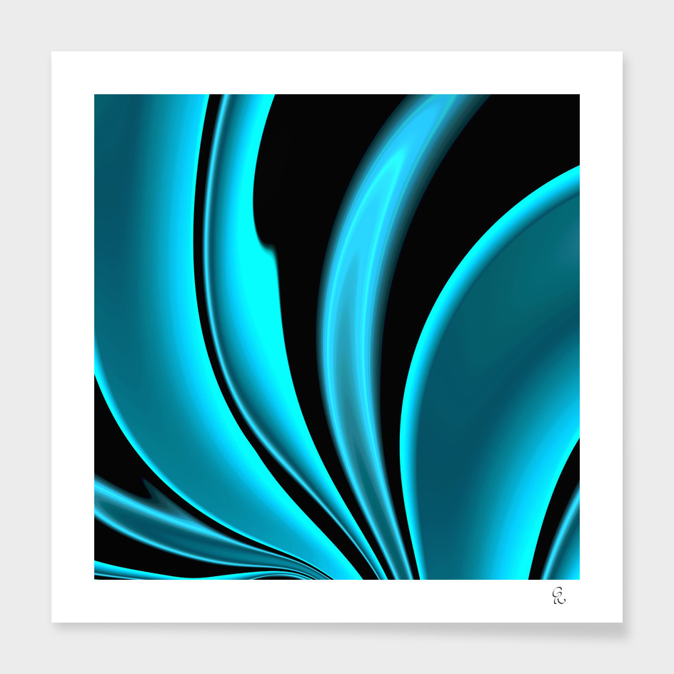 Abstract Fractal Colorways 02 Pacific Blue