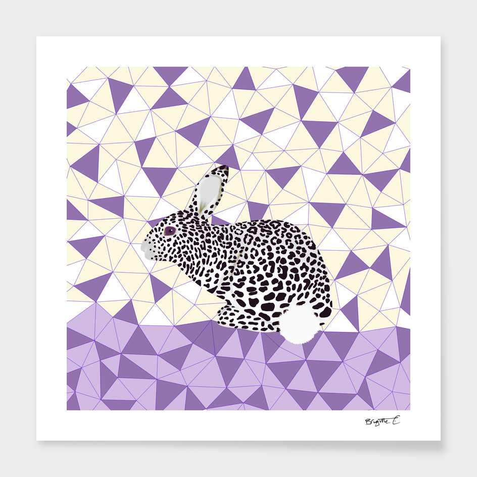 Cute Purple Pastel Rabbit Leopard Pattern Design