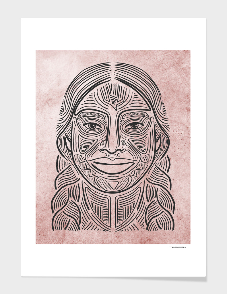 Indigenous woman hand drawn illustration