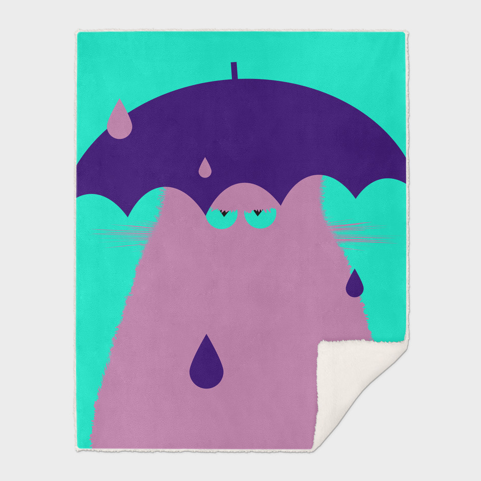 Lilac Cat with Umbrella
