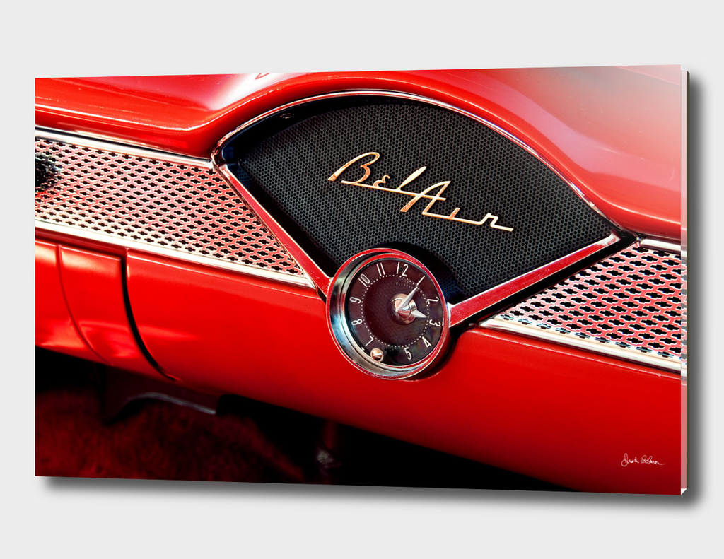 Classic Red Bel Air Car Interior Details
