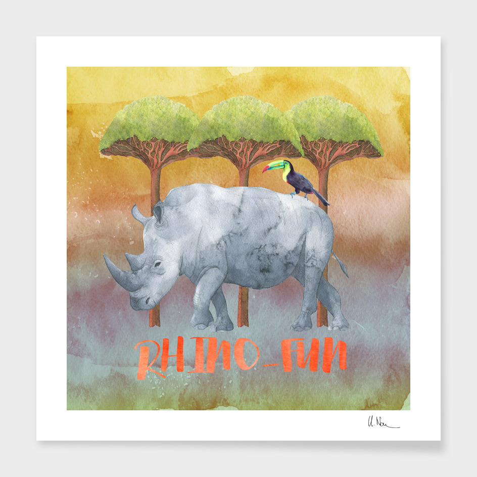 Rhino-FUN - rhinoceros Illustration