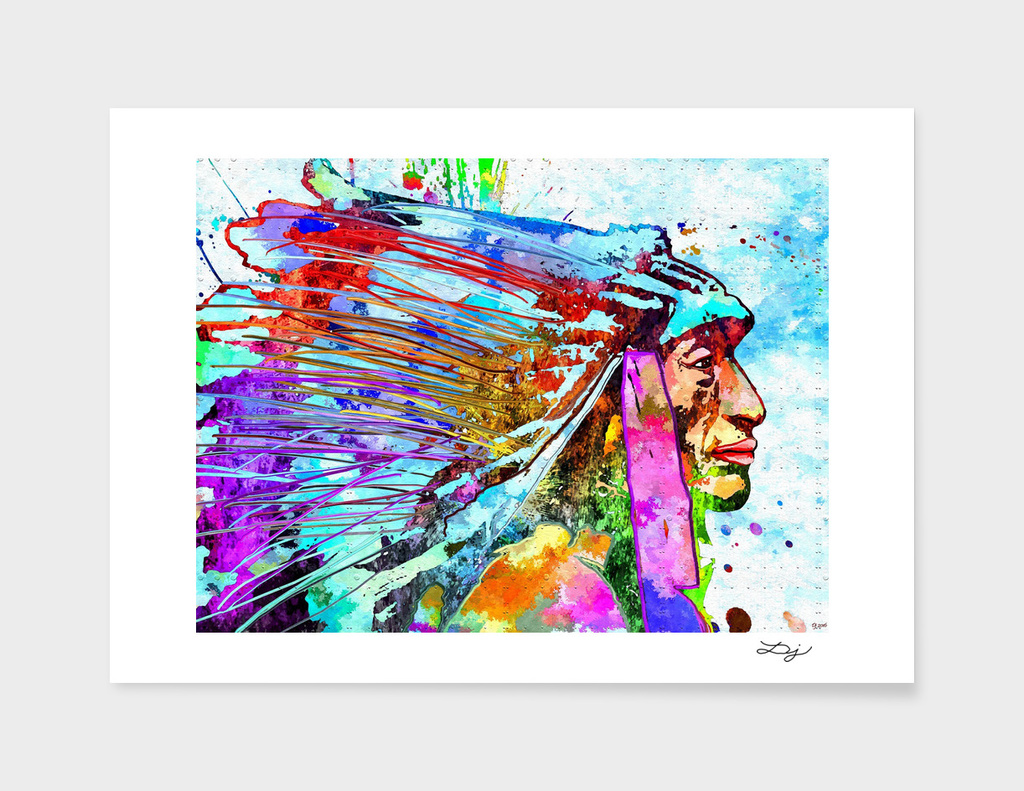 Native American Portrait Grunge