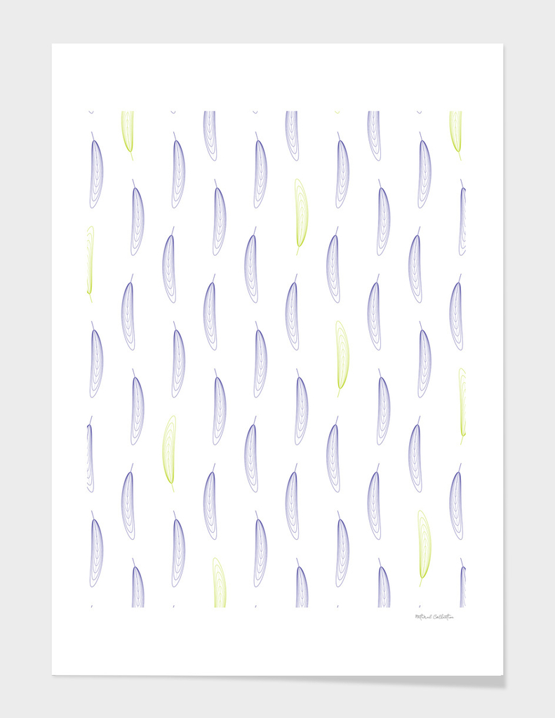Geometric Feather Pattern - Purple & Green #398
