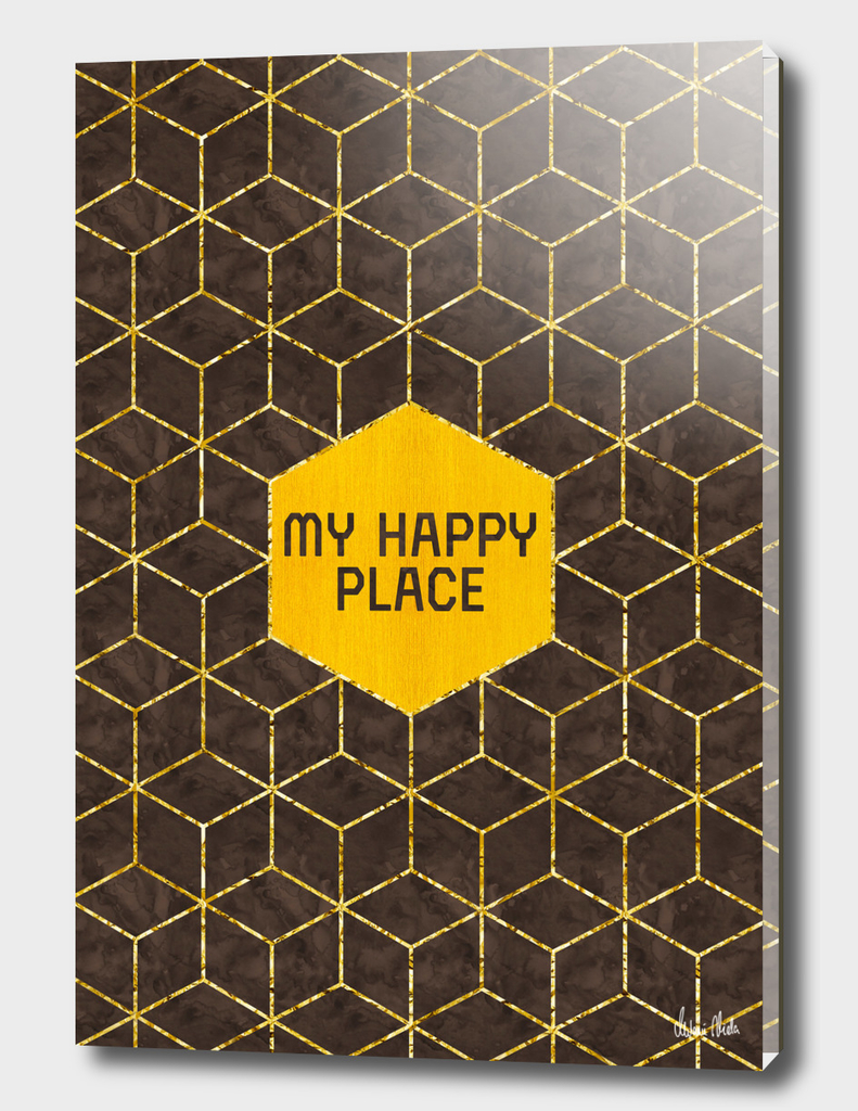GRAPHIC ART GOLD My happy place | brown
