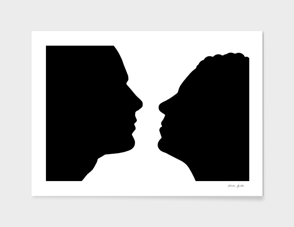 Silhouette of couple.