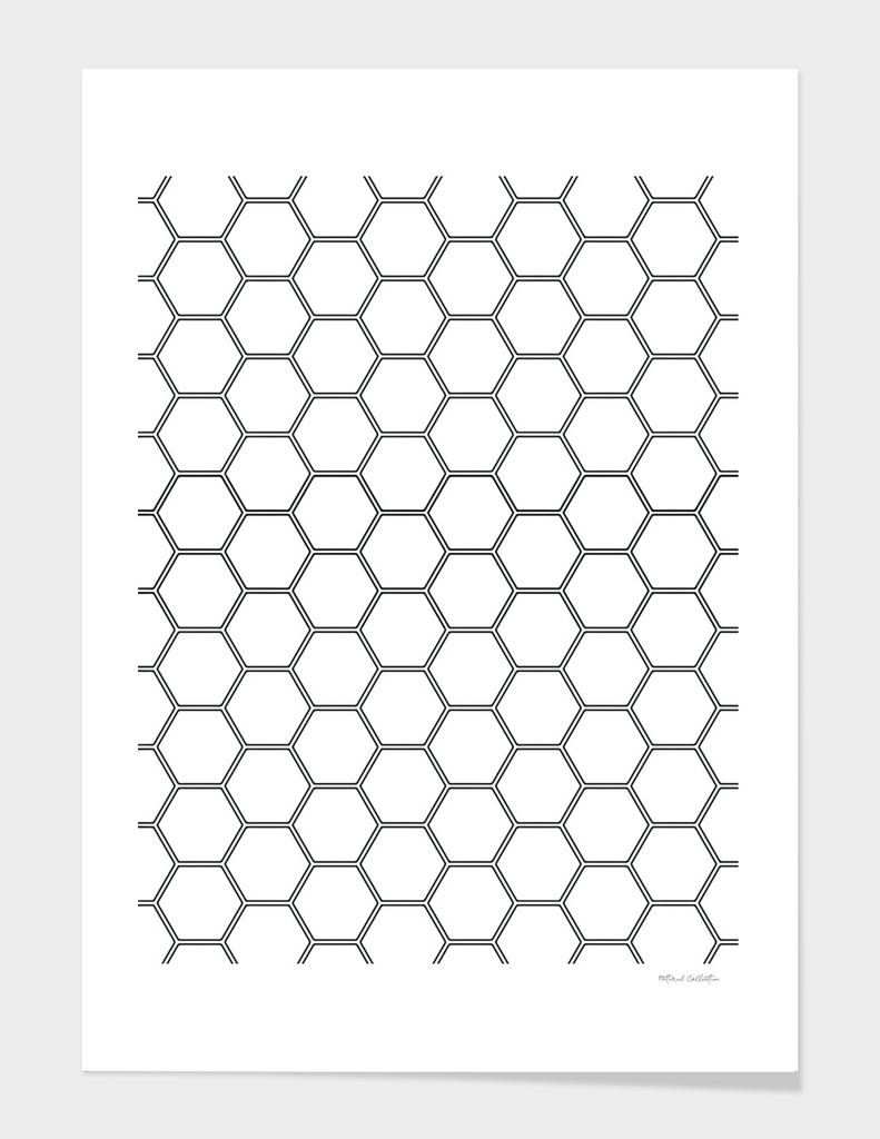 Geometric Honeycomb Pattern - Black #378