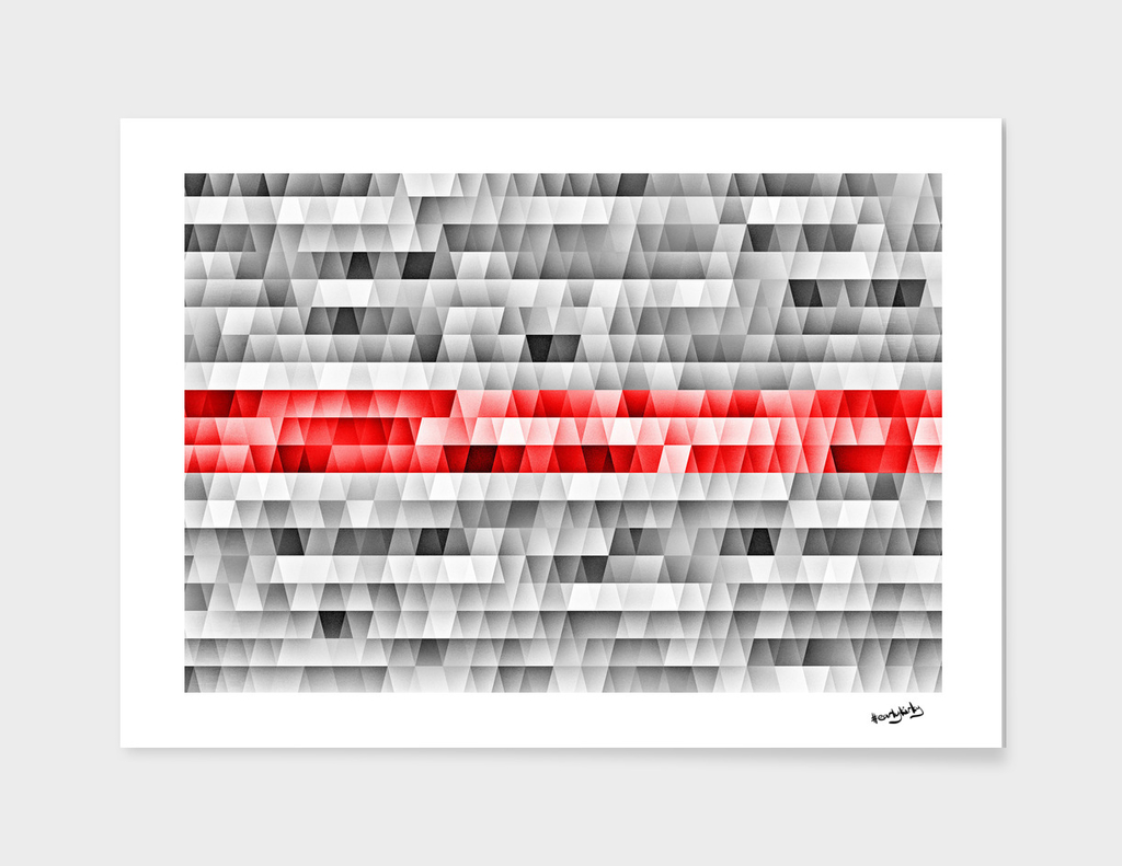 Geometric red stripe